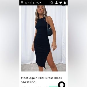 White Fox Meet Again Midi Black Dress